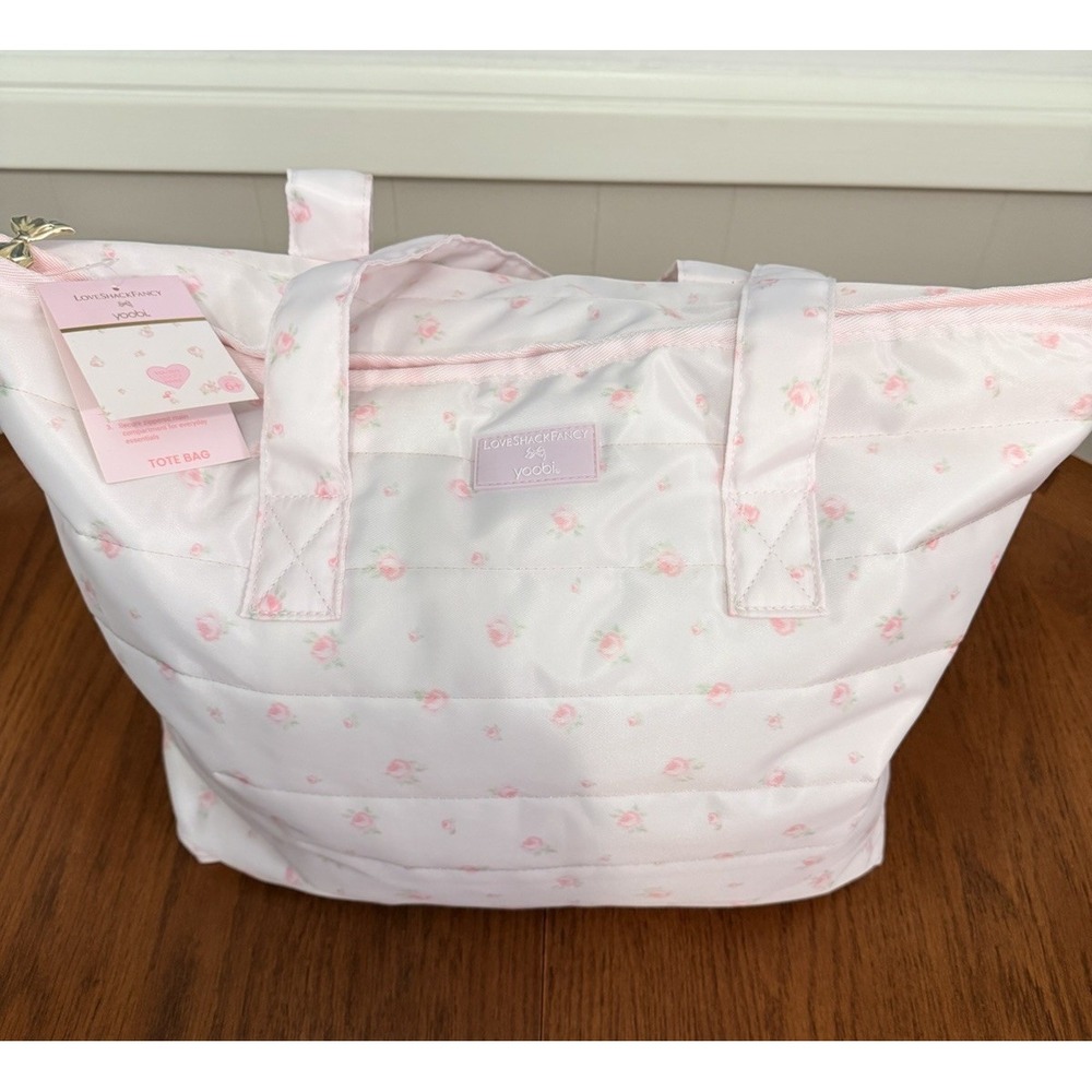 LoveShackFancy x Target Blooming Heirloom Ditsy Quilted Tote Bag Ballet Bloom